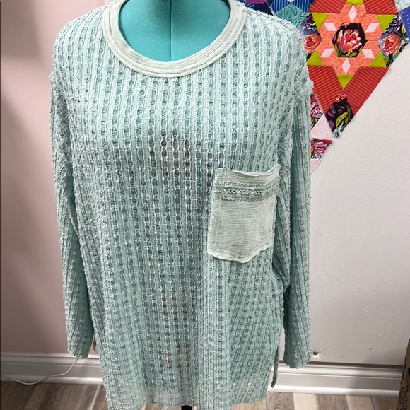 POL Tops - POL Mint Green Textured Tunic